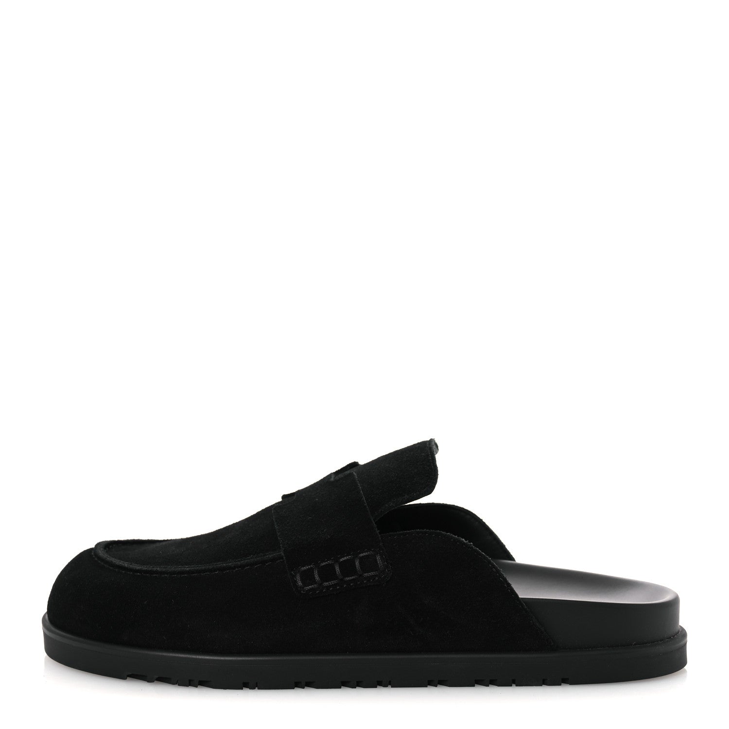 Hermes Suede Calfskin Go Mules 39 Black 1 of 11
