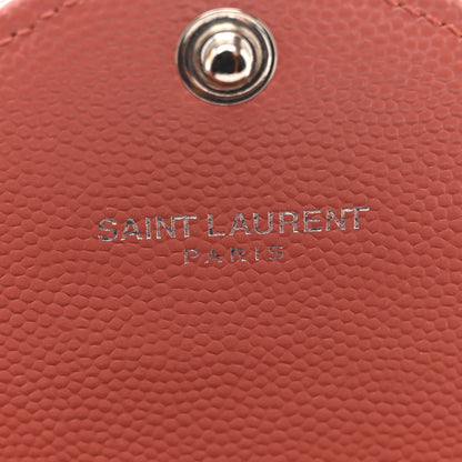 Saint Laurent Grain De Poudre Matelasse Chevron Small Monogram Chain Wallet Blush Fonce 6 of 11
