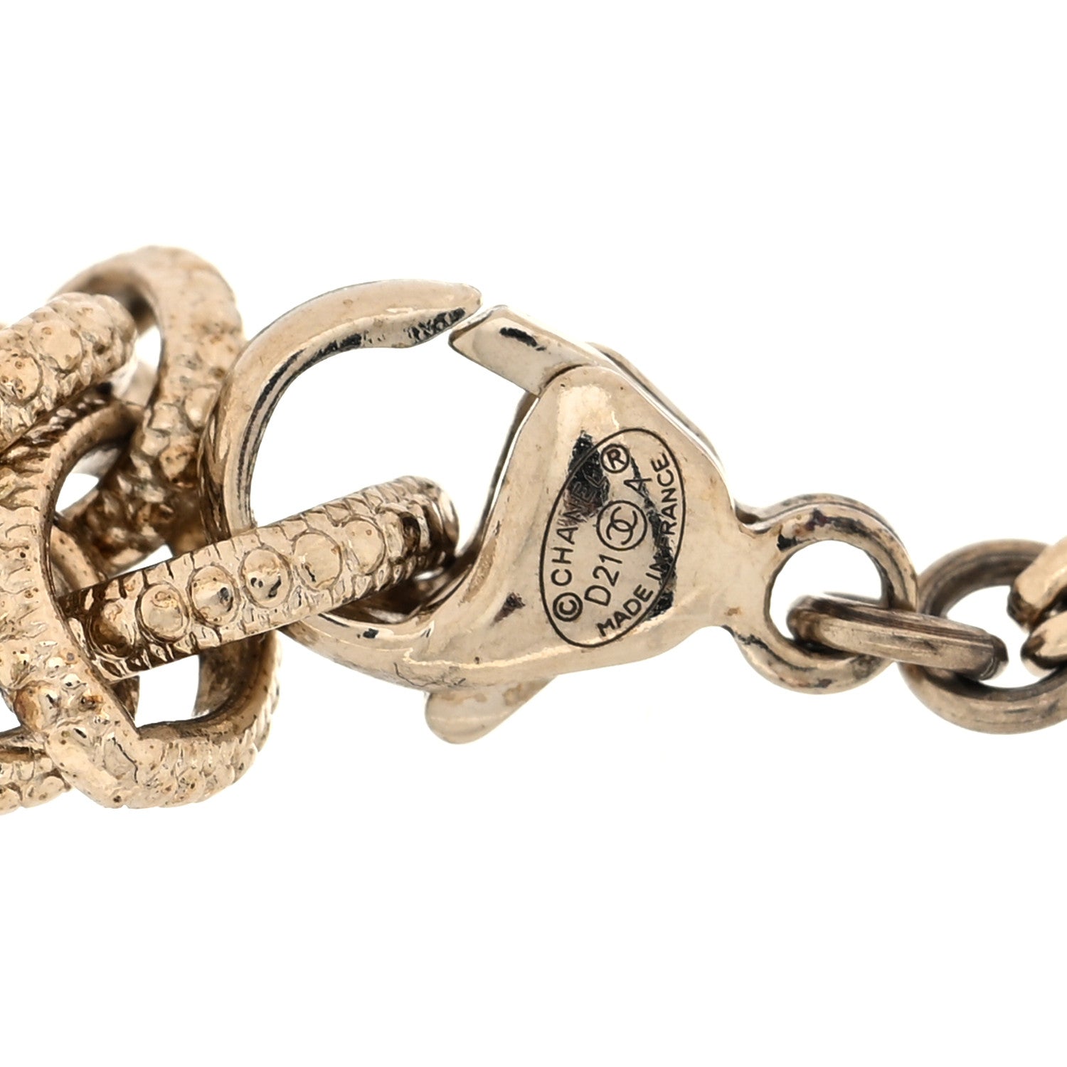 Chanel Crystal CC Square Bracelet Gold 4 of 4