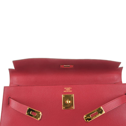 Hermes Courchevel Kelly Sellier 35 Rouge Vif 18 of 27