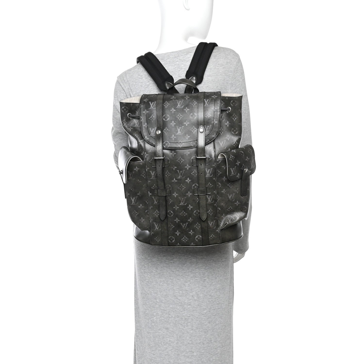 Louis Vuitton Brushed Monogram Eclipse Christopher MM Backpack Black 1902093