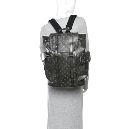 Louis Vuitton Brushed Monogram Eclipse Christopher MM Backpack Black 2 of 9
