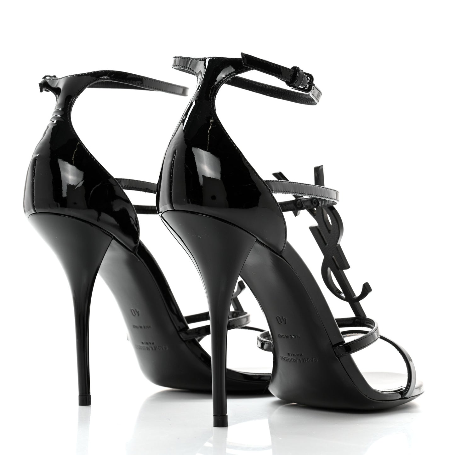 Patent Cassandra 100 Ankle Strap Sandals 40 Black