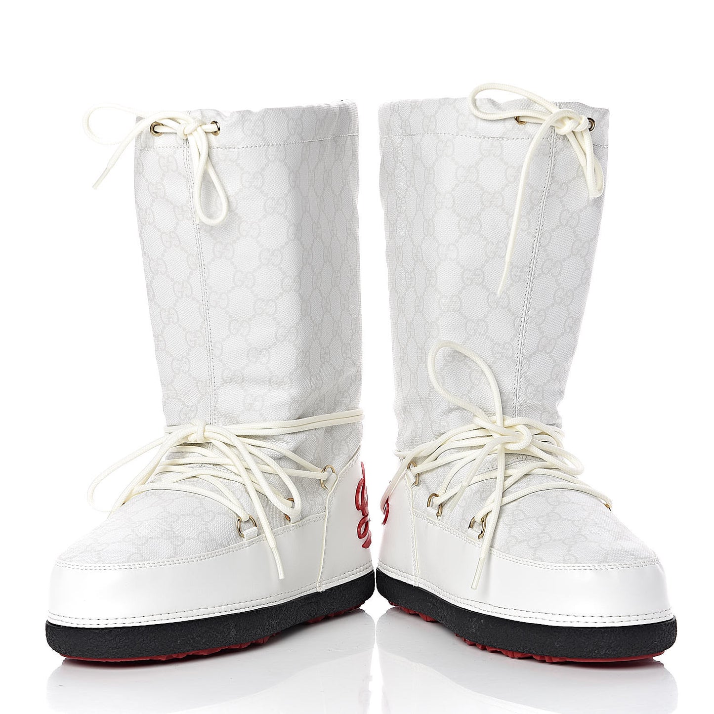 Monogram GG Lace Up Snow Boots 37 White