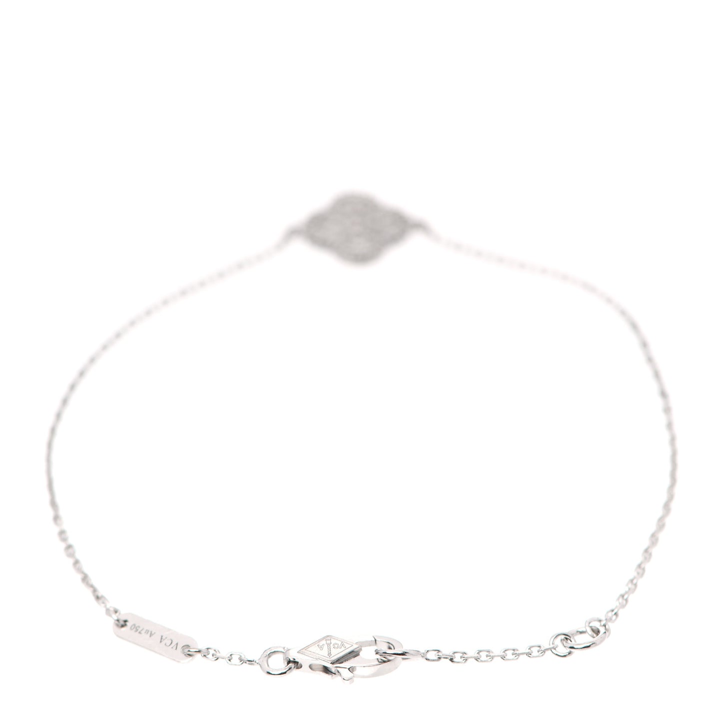 18K White Gold Diamond Sweet Alhambra Bracelet