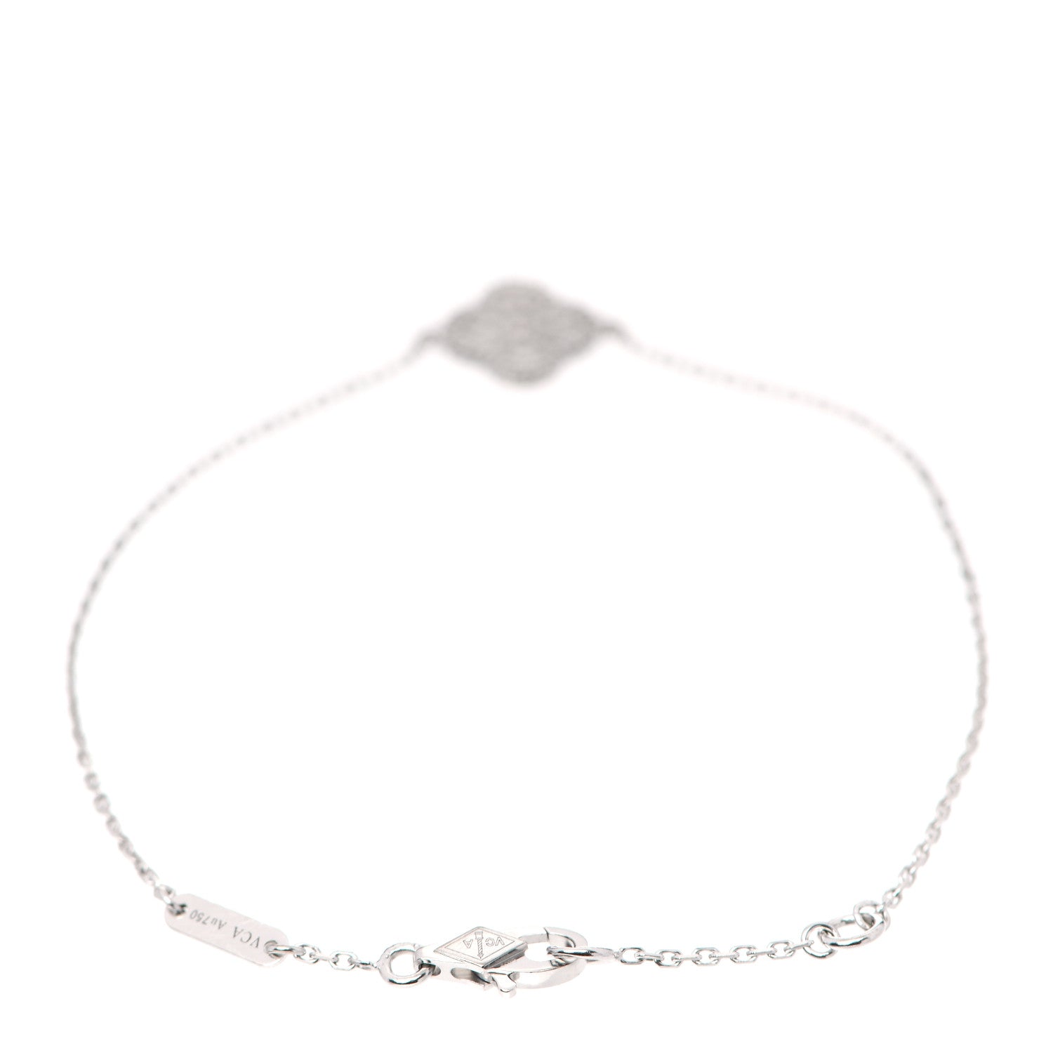 Van Cleef & Arpels 18K White Gold Diamond Sweet Alhambra Bracelet 2 of 5