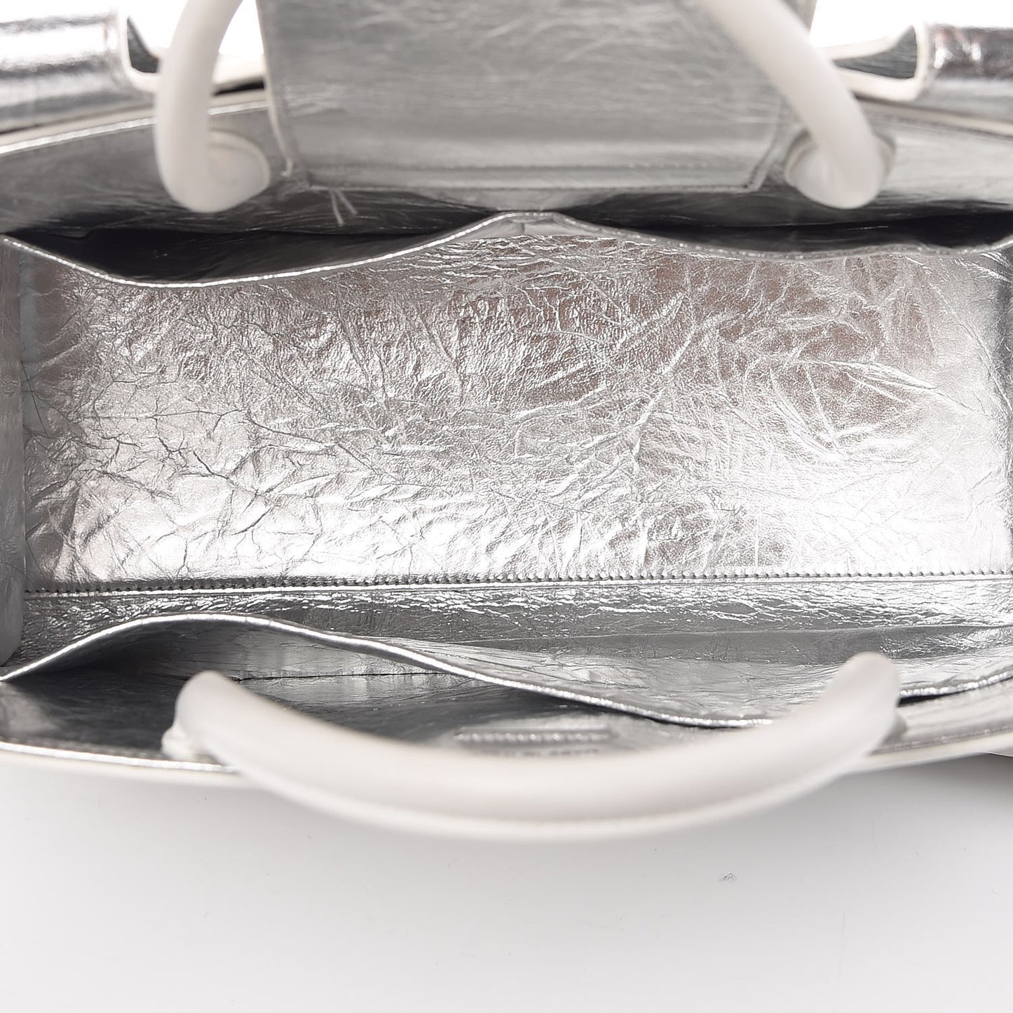 Metallic Calfskin Large Diorever Flap Silver