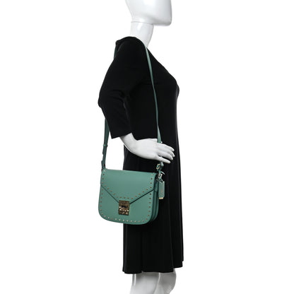 MCM Calfskin Studded Patricia Crossbody Bag Mint 2 of 11