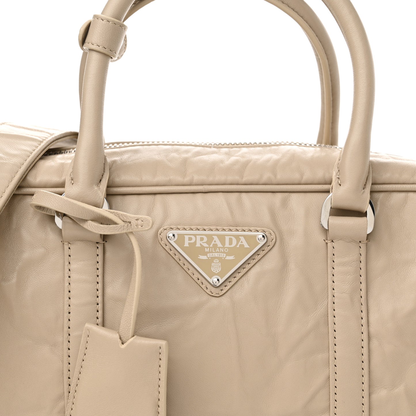 Nappa Antique Small Re-Edition 2001 Two Handle Crossbody Bag Deserto