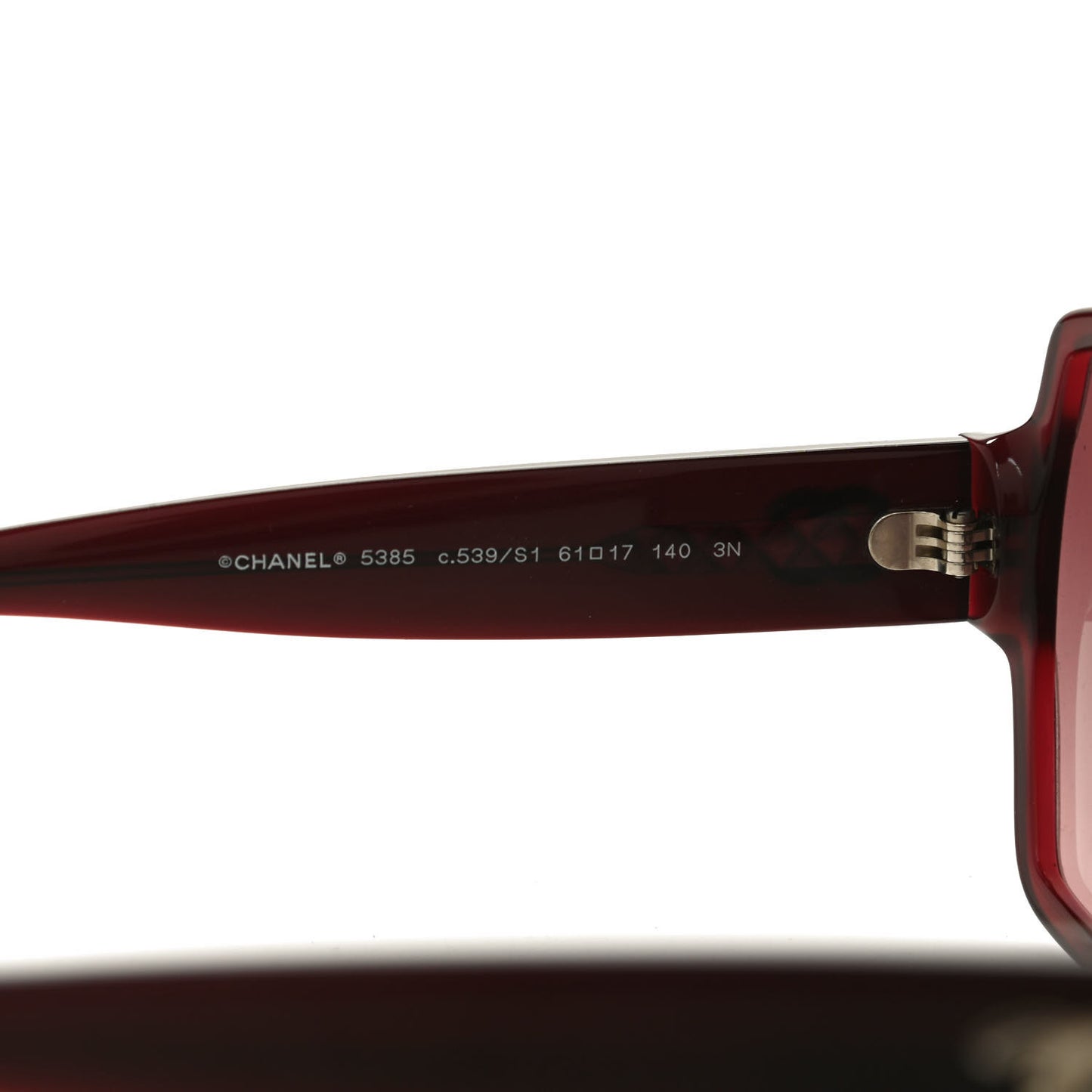 Acetate Square CC Sunglasses 5385 Burgundy