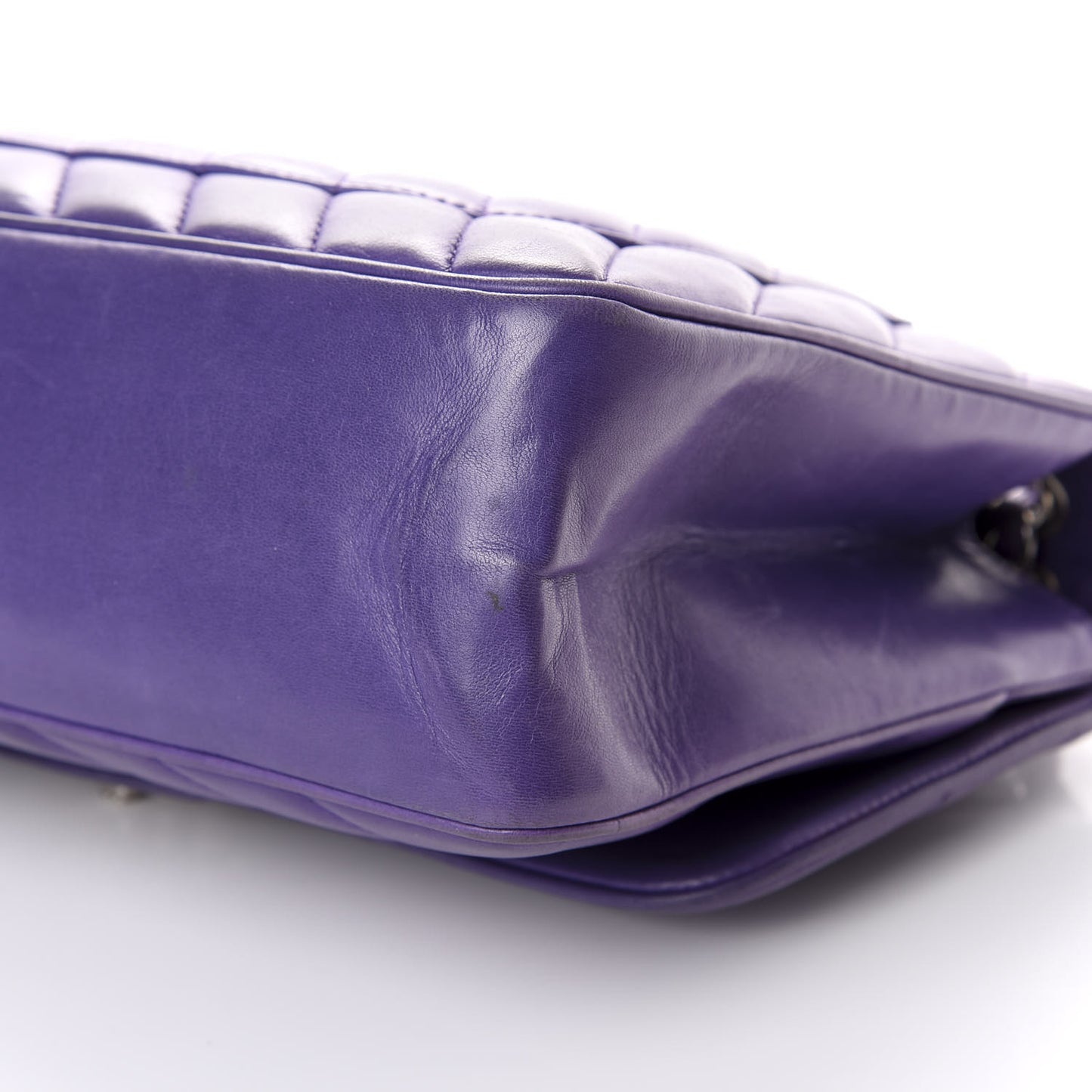 Lambskin Chevron Jumbo Leo Lion Flap Violet Fonce