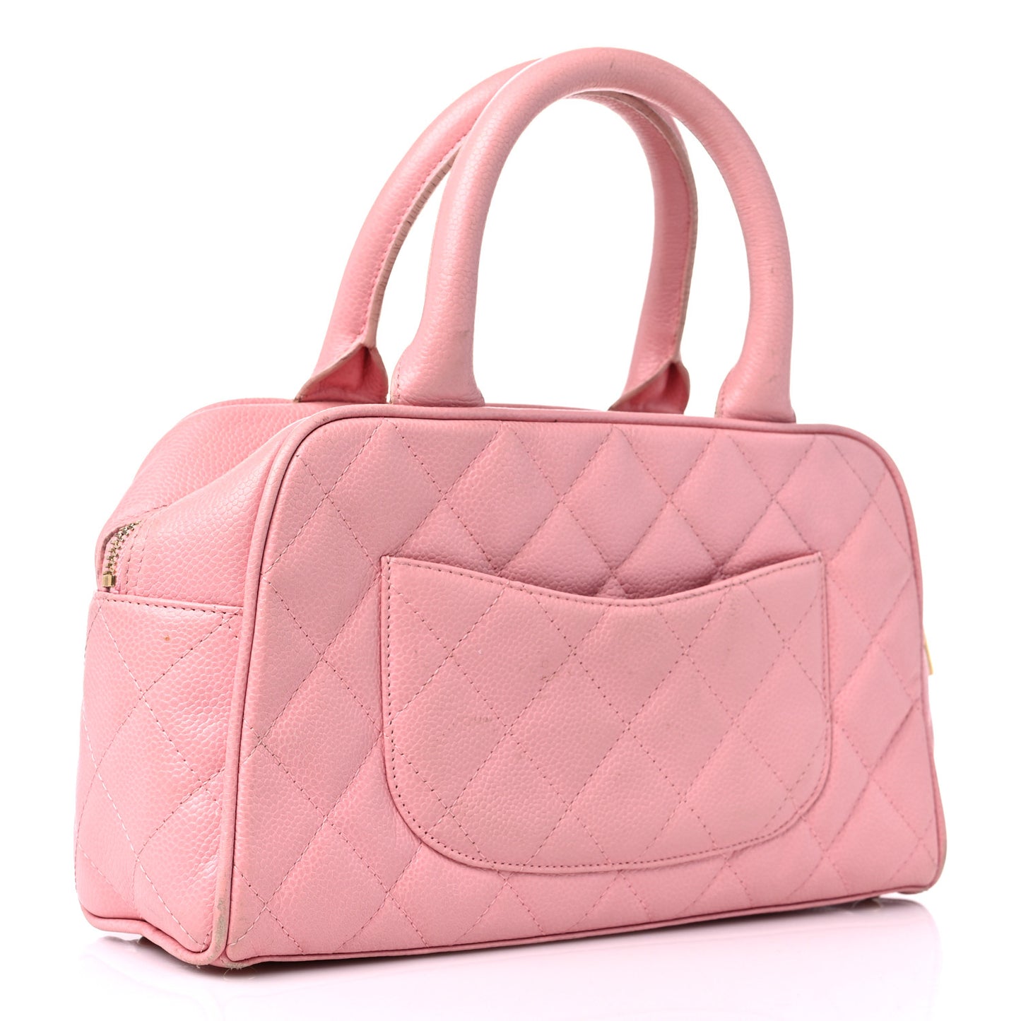 Caviar Quilted Small Bowler Pink
