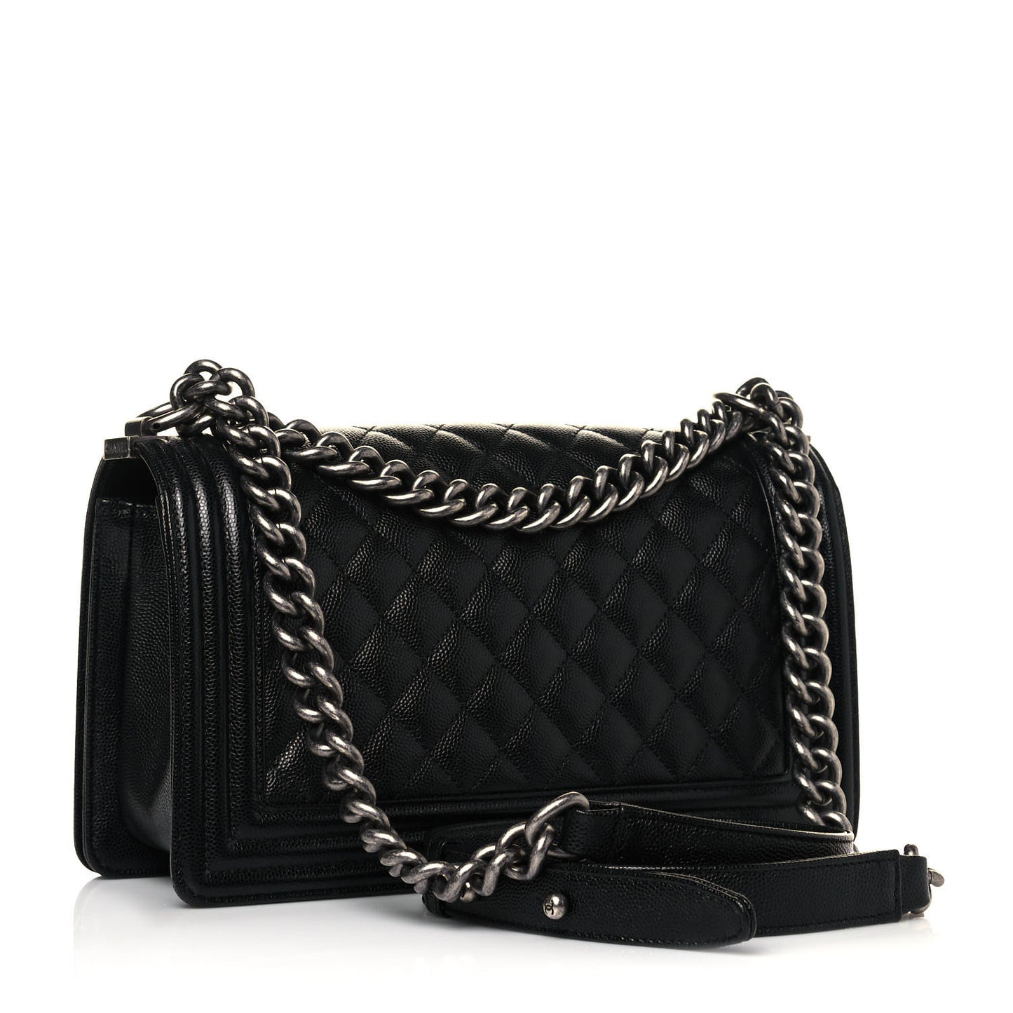 Caviar Quilted Medium Boy Flap Black
