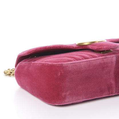 Gucci Velvet Matelasse Small GG Marmont Shoulder Bag Light Raspberry Rose 5 of 8