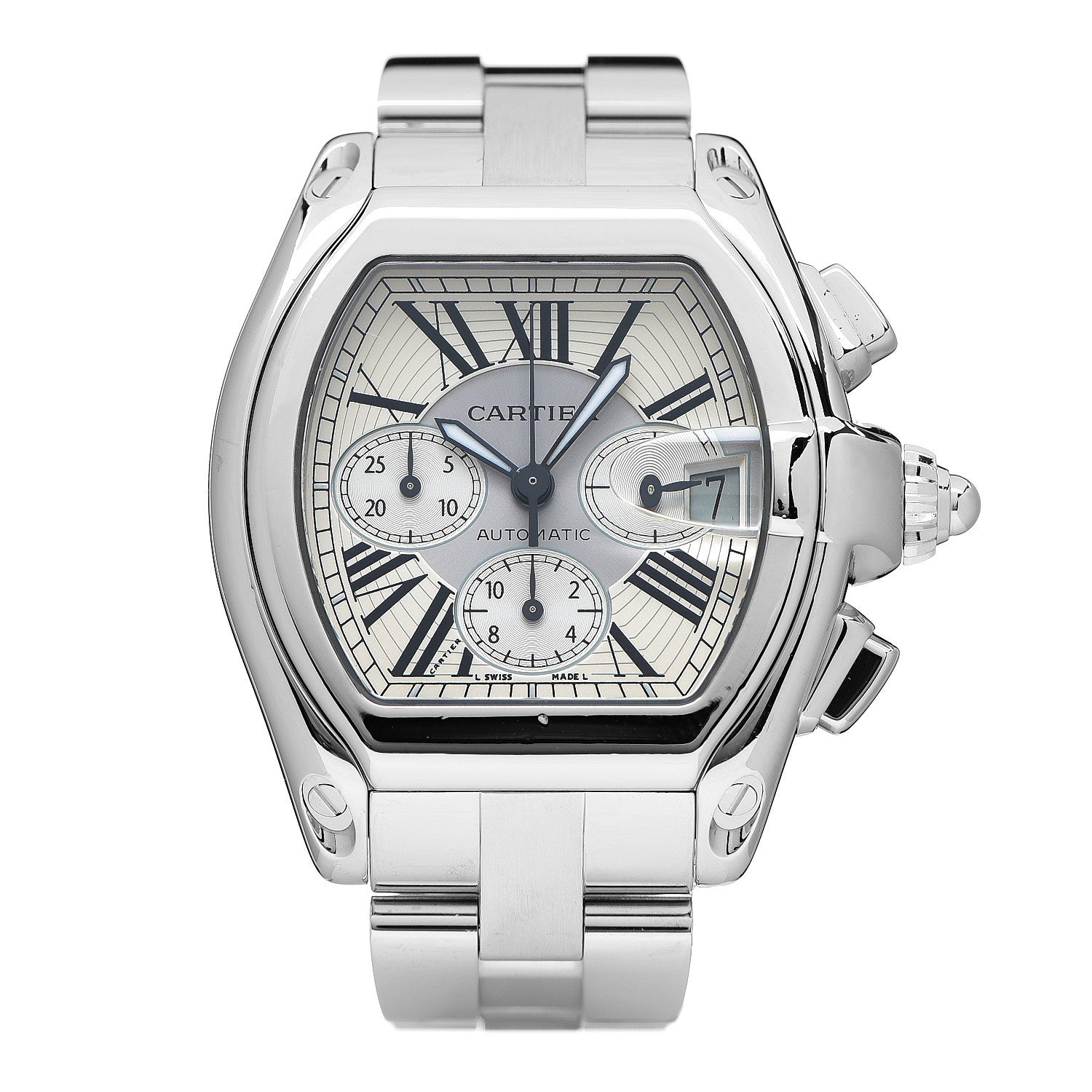 Cartier Stainless Steel 42mm Roadster Chronograph Automatic Watch 1 of 5