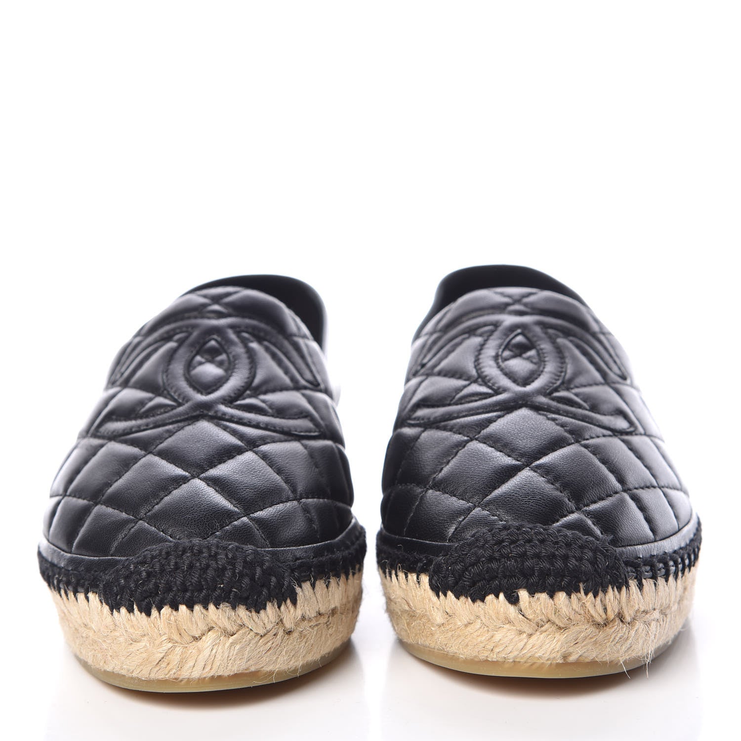 Chanel Lambskin Quilted CC Espadrilles 35 Black 2 of 10