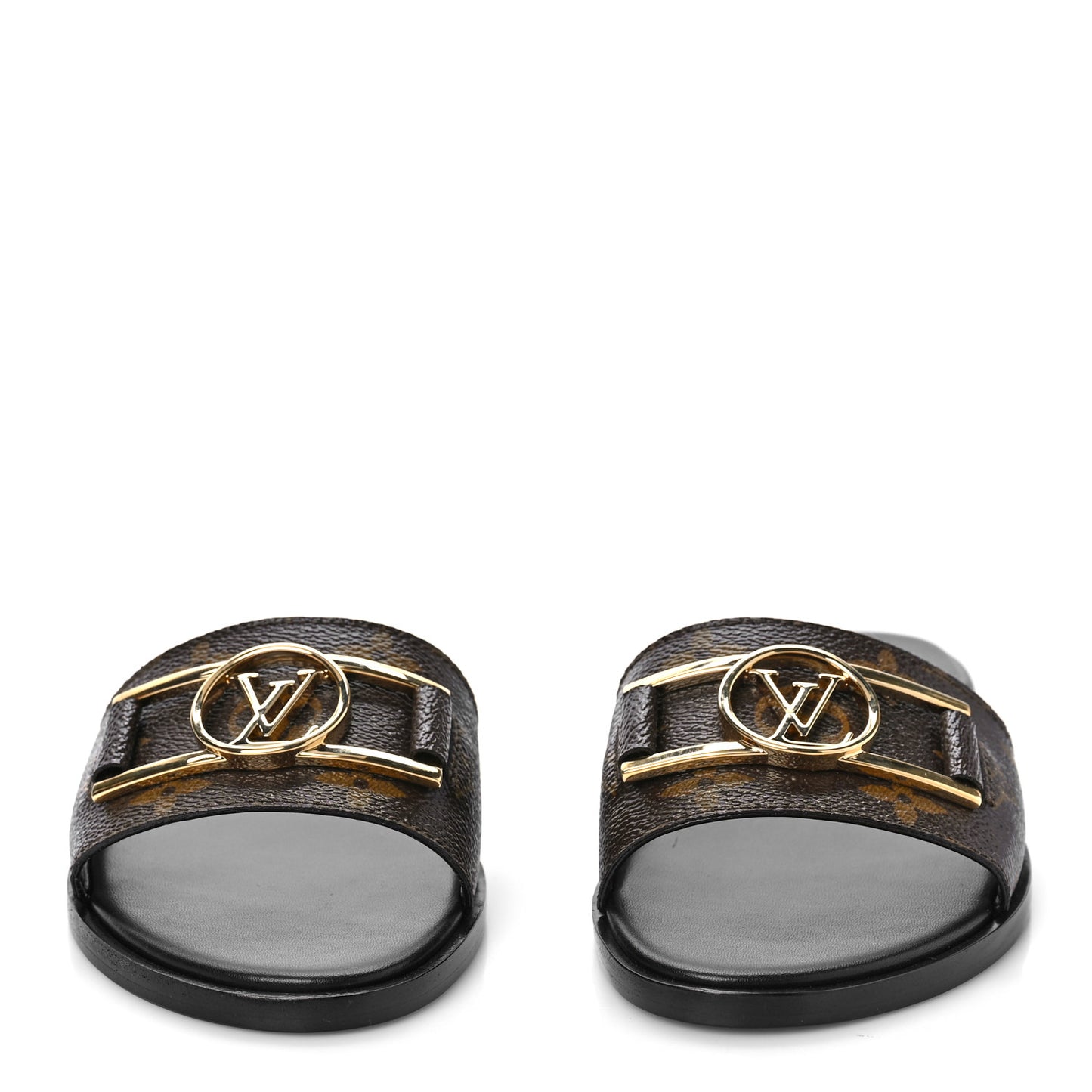 Patent Monogram Lock It Flat Mules 37