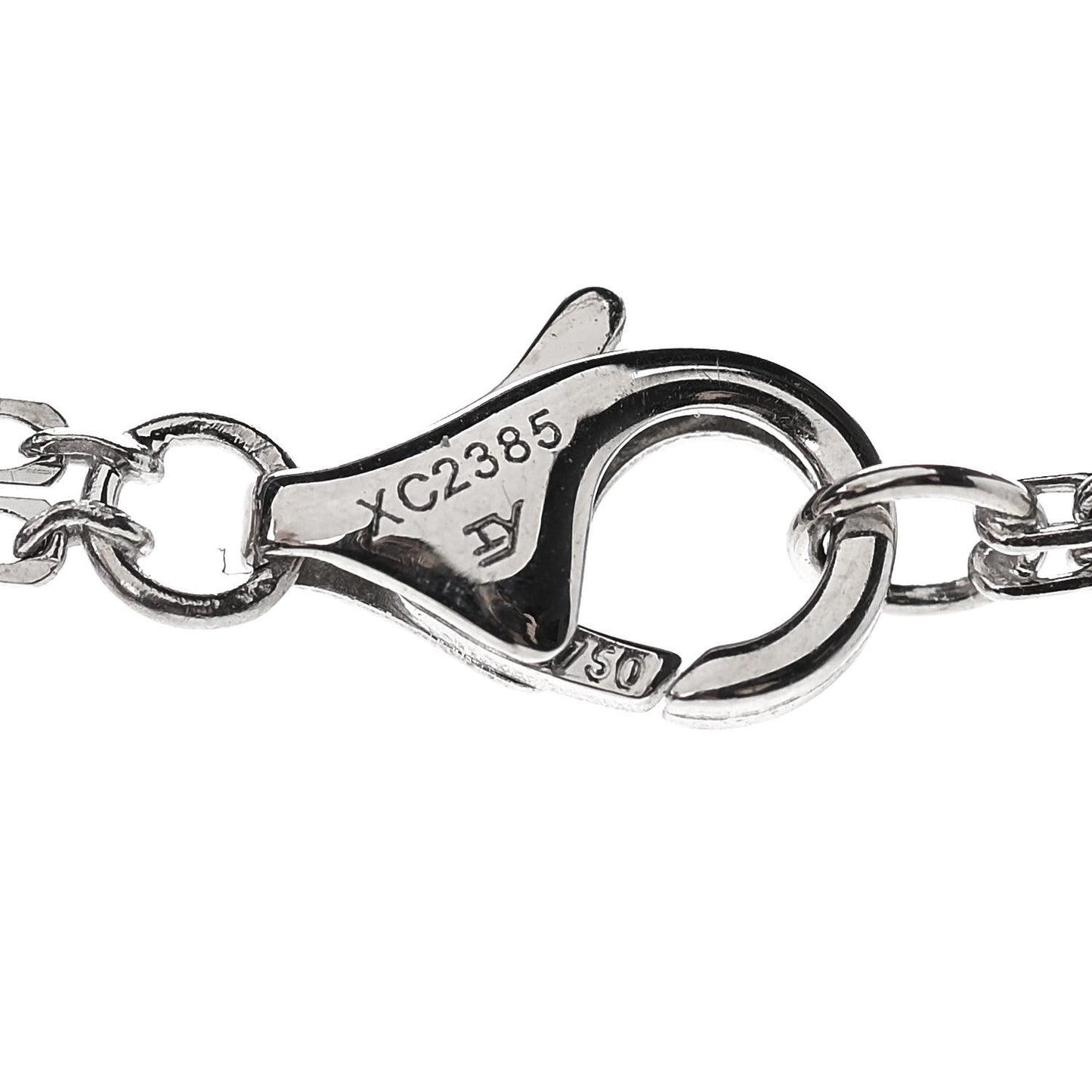 18K White Gold Ceramic Diamond Three Ring LOVE Necklace