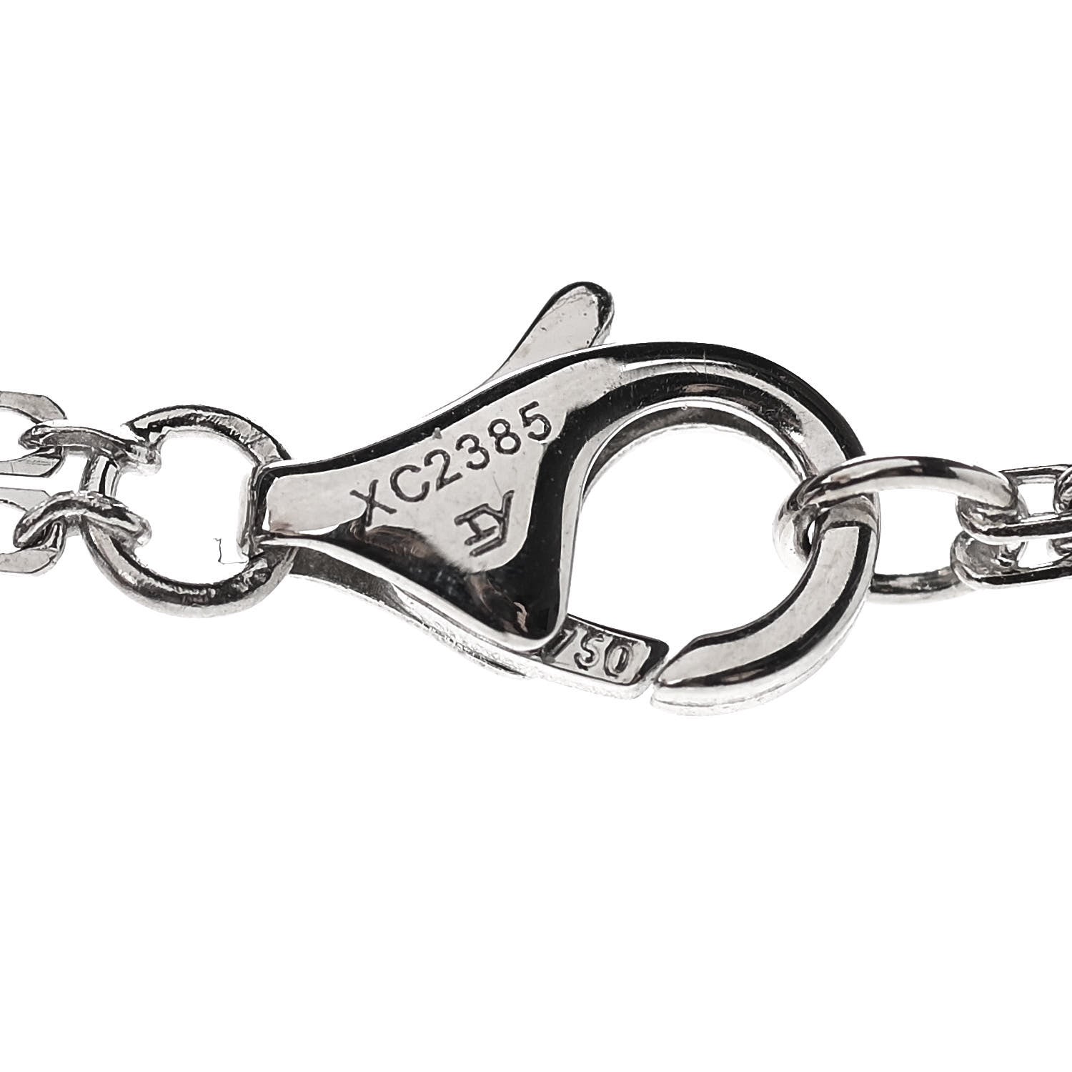 Cartier 18K White Gold Ceramic Diamond Three Ring LOVE Necklace 4 of 6