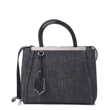 Fendi Denim Petite 2Jours Tote Blue Black 1 of 9