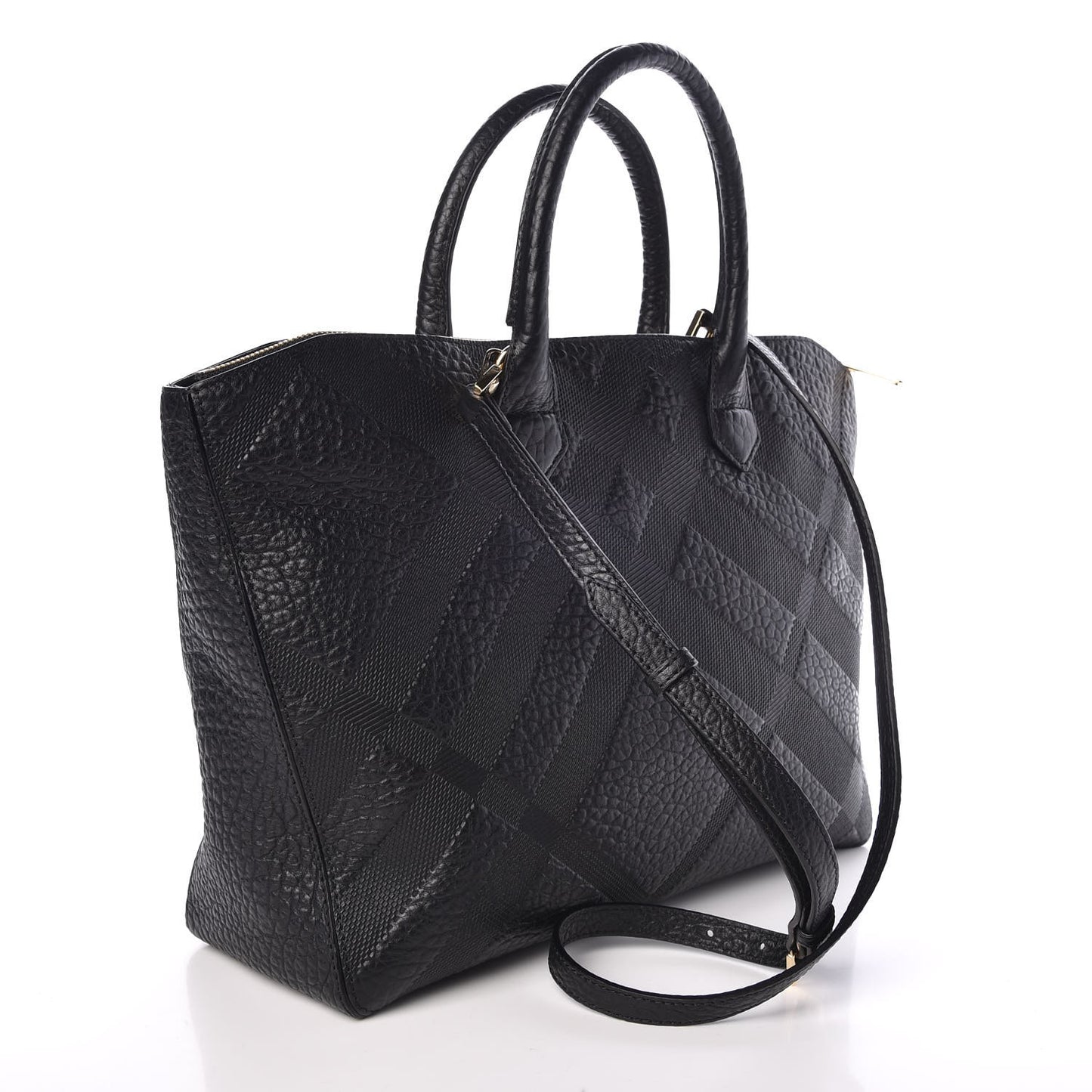 Heritage Grain Check Embossed Medium Dewsbury Tote Black