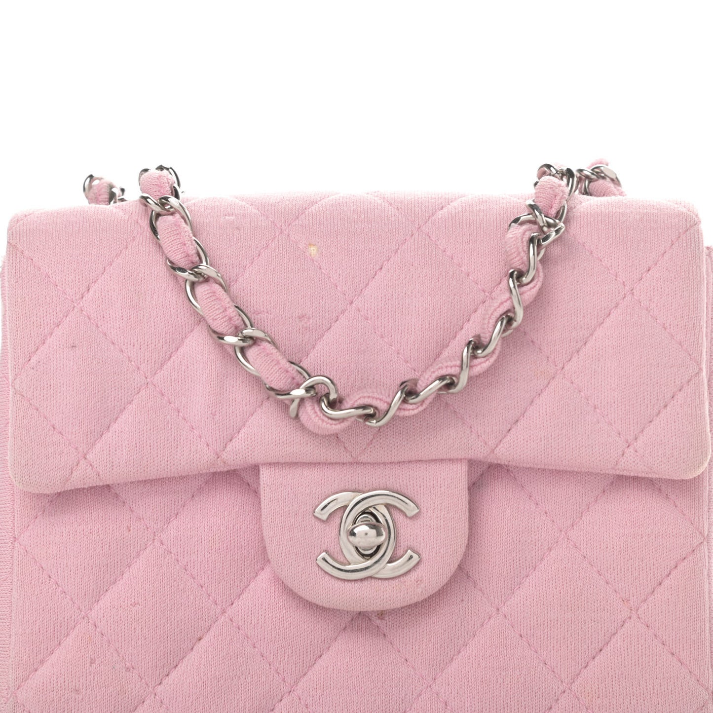 Jersey Quilted Mini Square Flap Pink