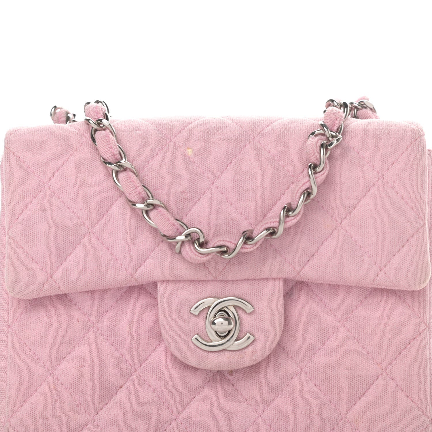 Chanel Jersey Quilted Mini Square Flap Pink 8 of 16