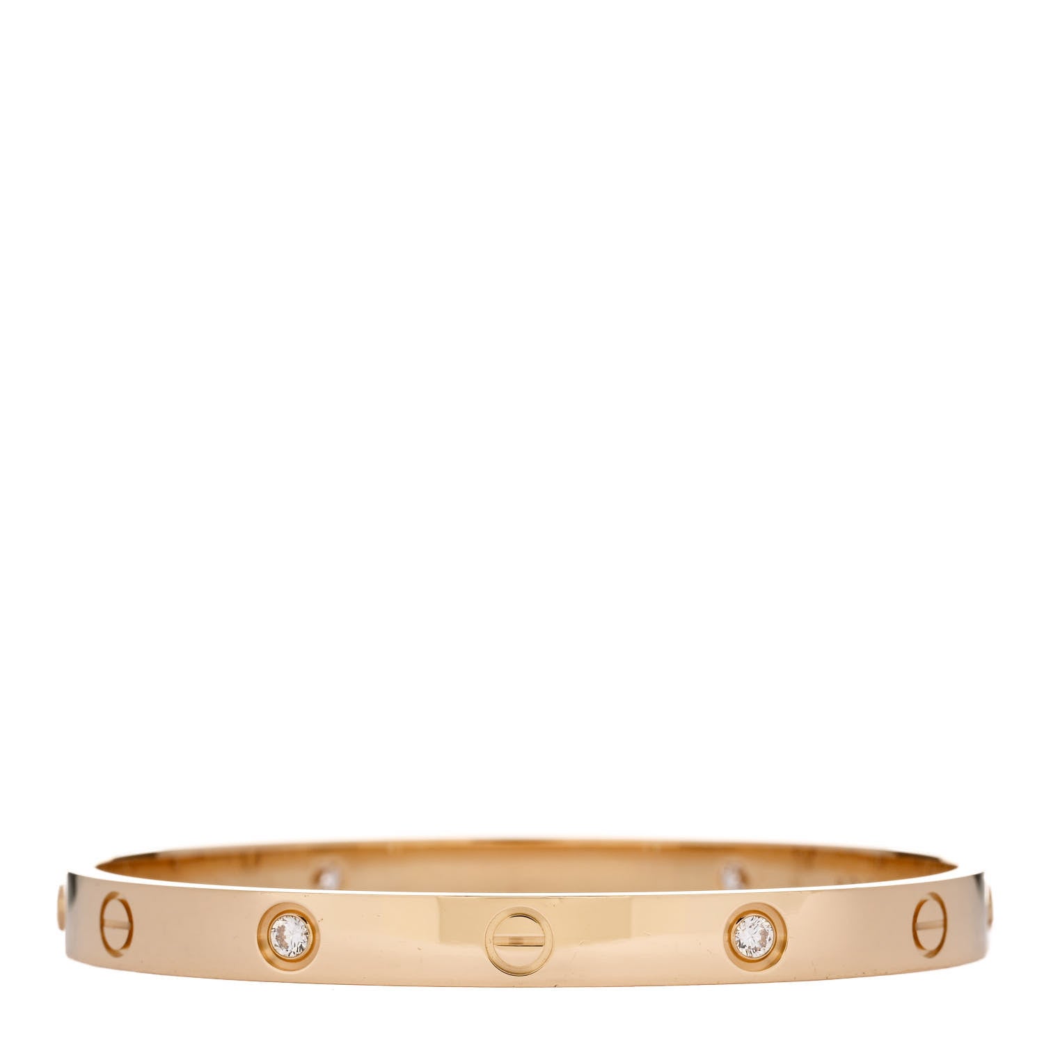 Cartier 18K Yellow Gold 4 Diamond LOVE Bracelet 18 2 of 5