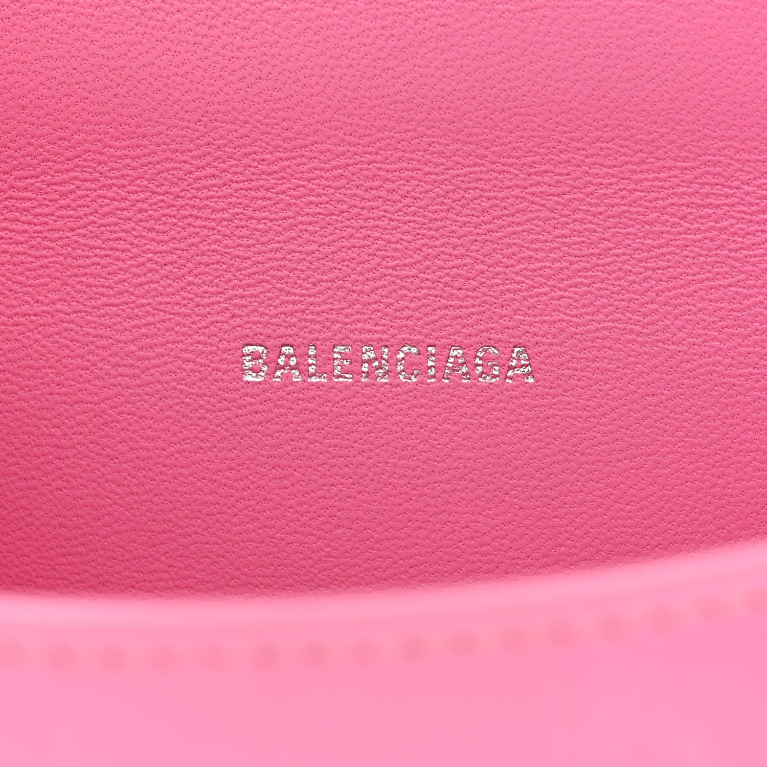 Balenciaga Shiny Calfskin Crocodile Embossed Hourglass Top Handle Bag XS Baby Pink 6 of 15