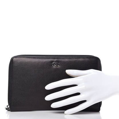 Chanel Caviar Large Sevruga Zip Around Organizer Wallet Black 2 of 14