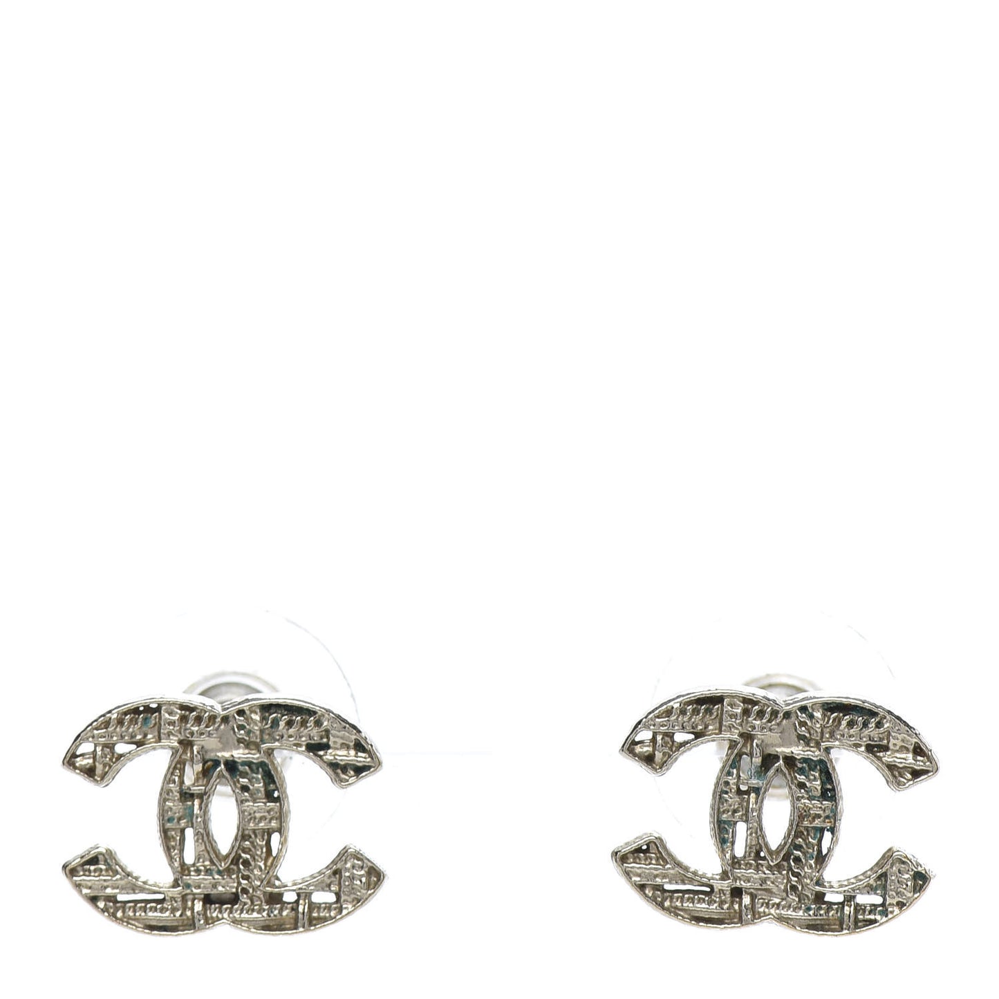 Tweed Effect CC Earrings Gold