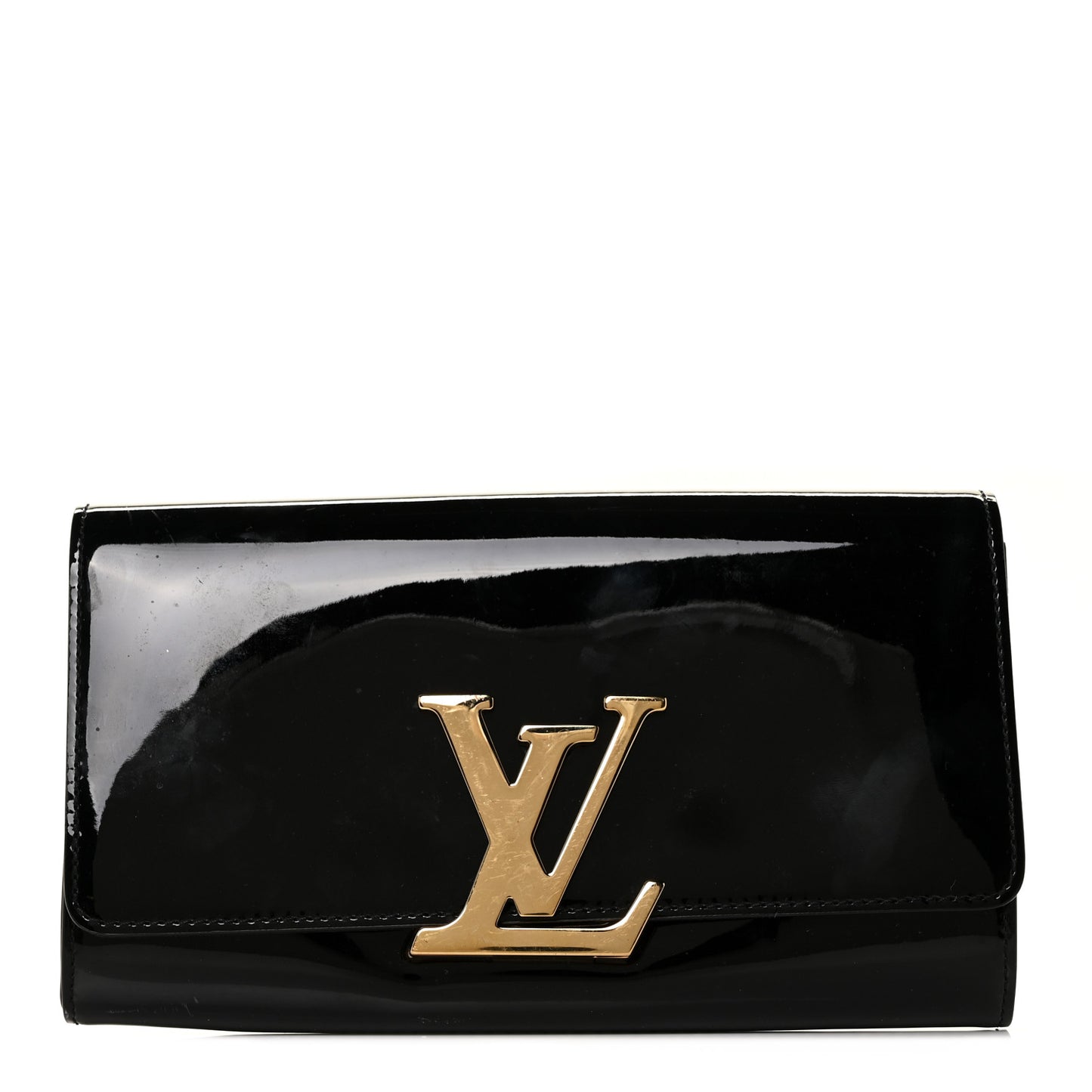 Patent Louise Clutch Black