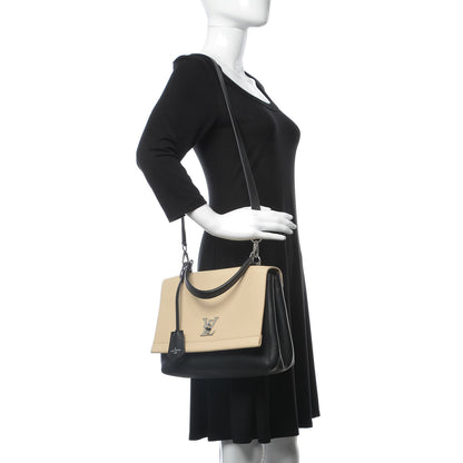 Louis Vuitton Soft Calfskin Lockme II Top Handle Vanille Black 2 of 7