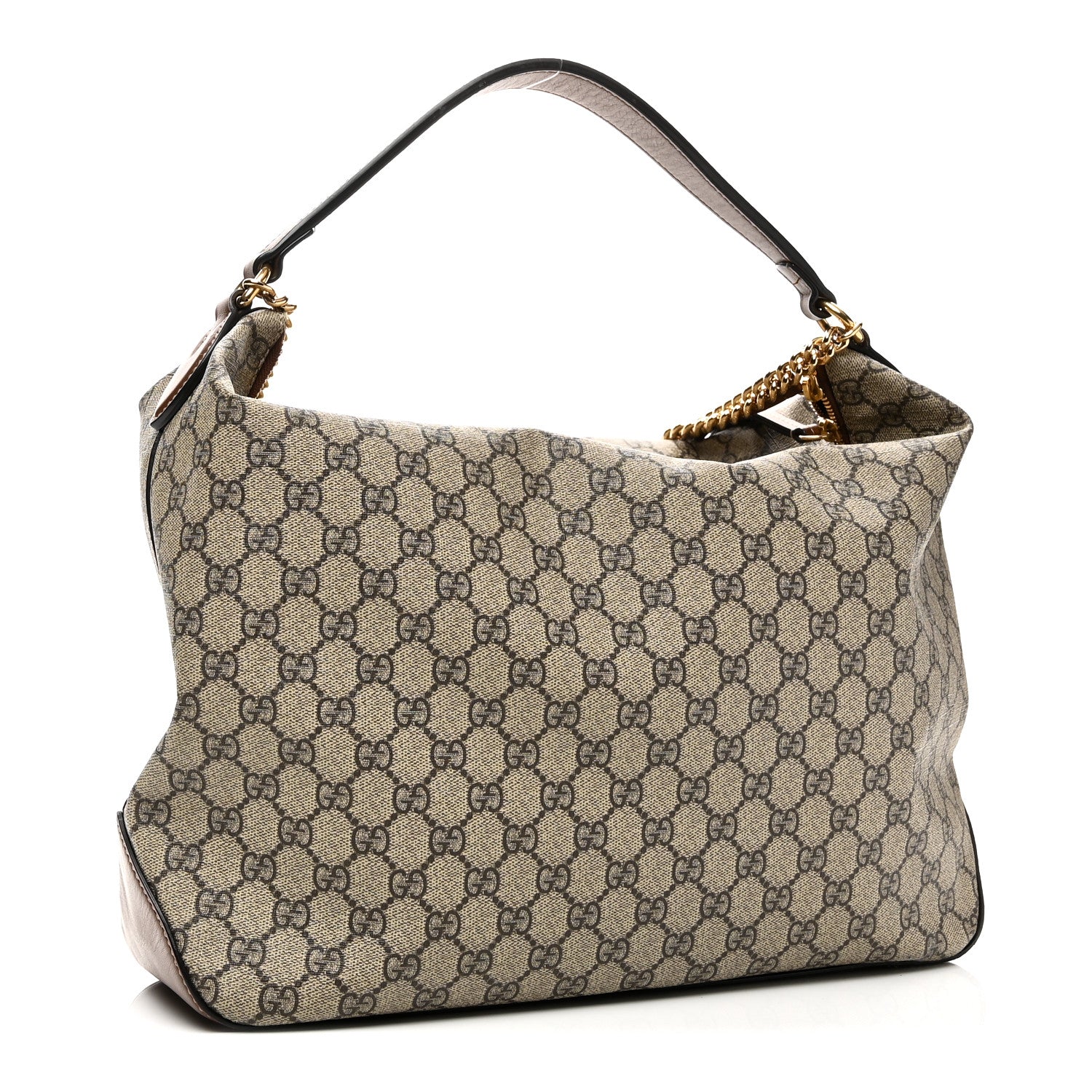 Gucci GG Supreme Monogram Large Linea A Hobo Light Brown 3 of 11