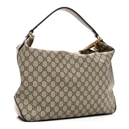 Gucci GG Supreme Monogram Large Linea A Hobo Light Brown 3 of 11