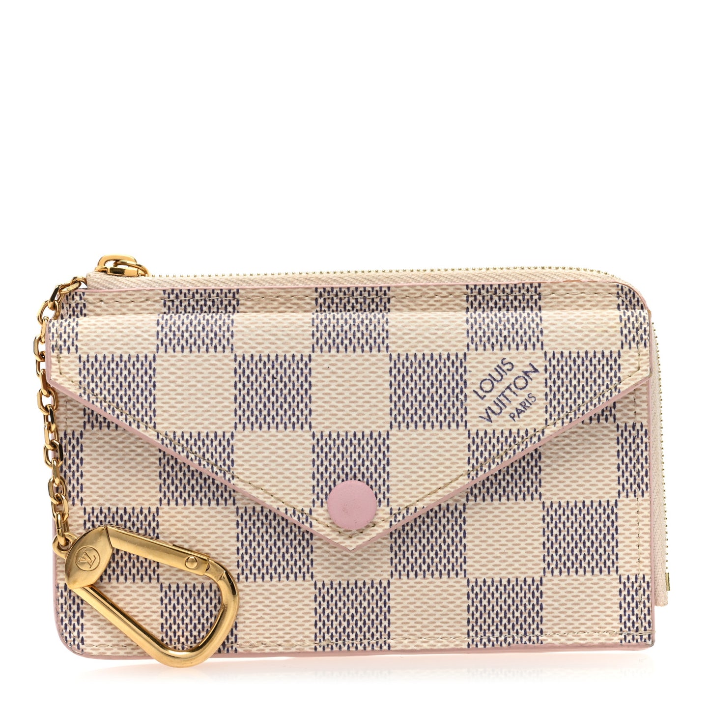 Damier Azur Recto Verso Card Holder Rose Ballerine
