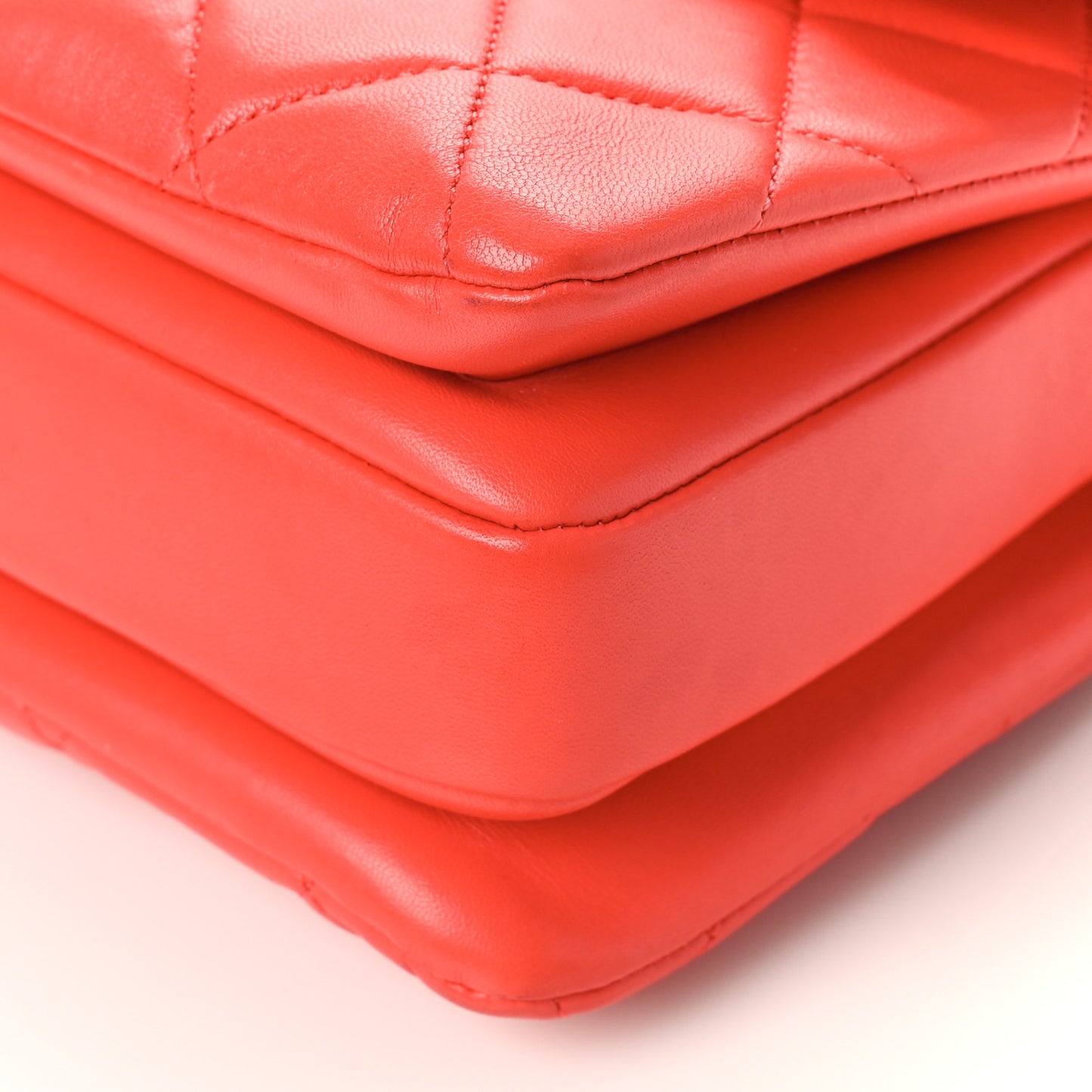 Lambskin Quilted Small Trendy CC Flap Dual Handle Bag Red