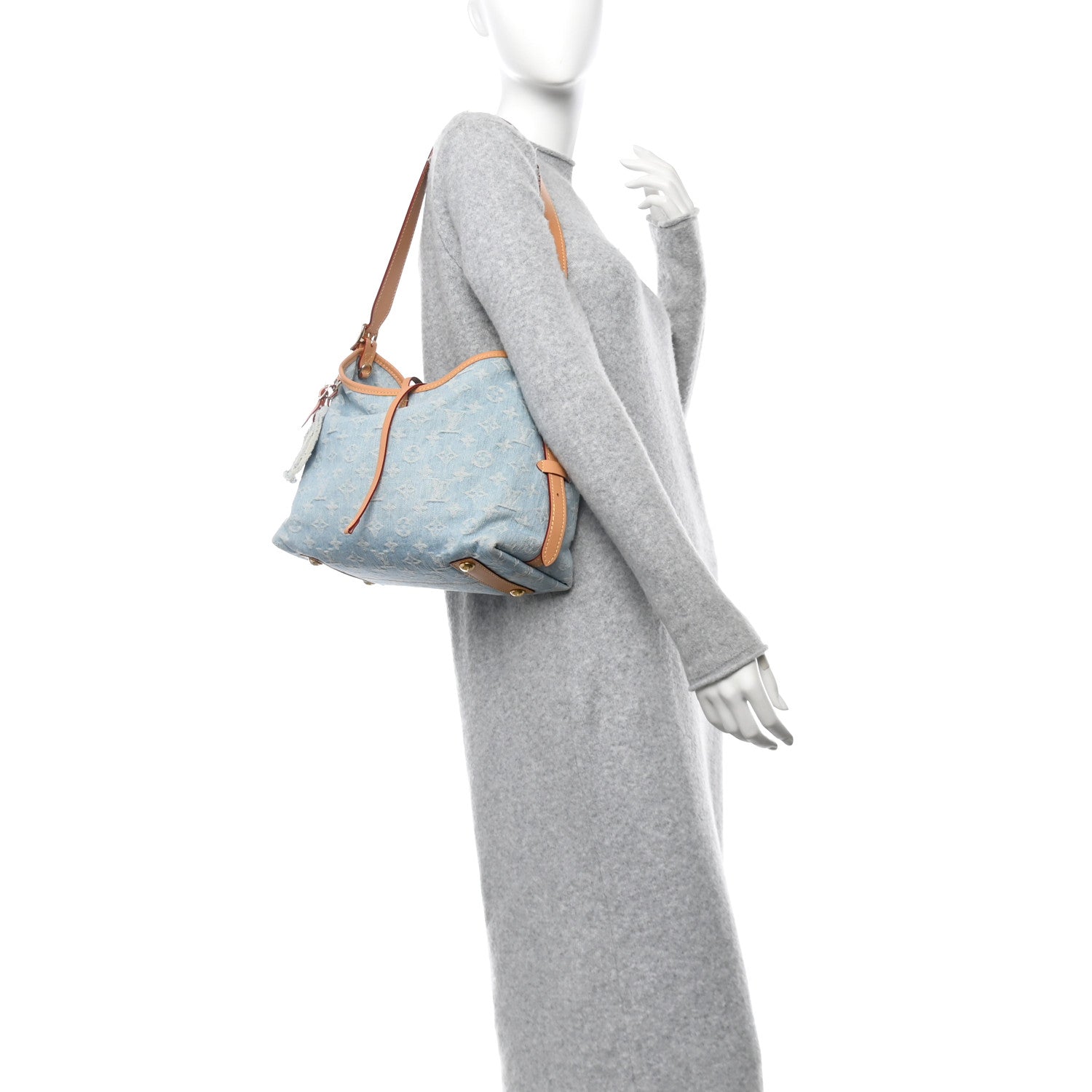 Louis Vuitton Monogram Denim CarryAll PM Sky Blue 2 of 11