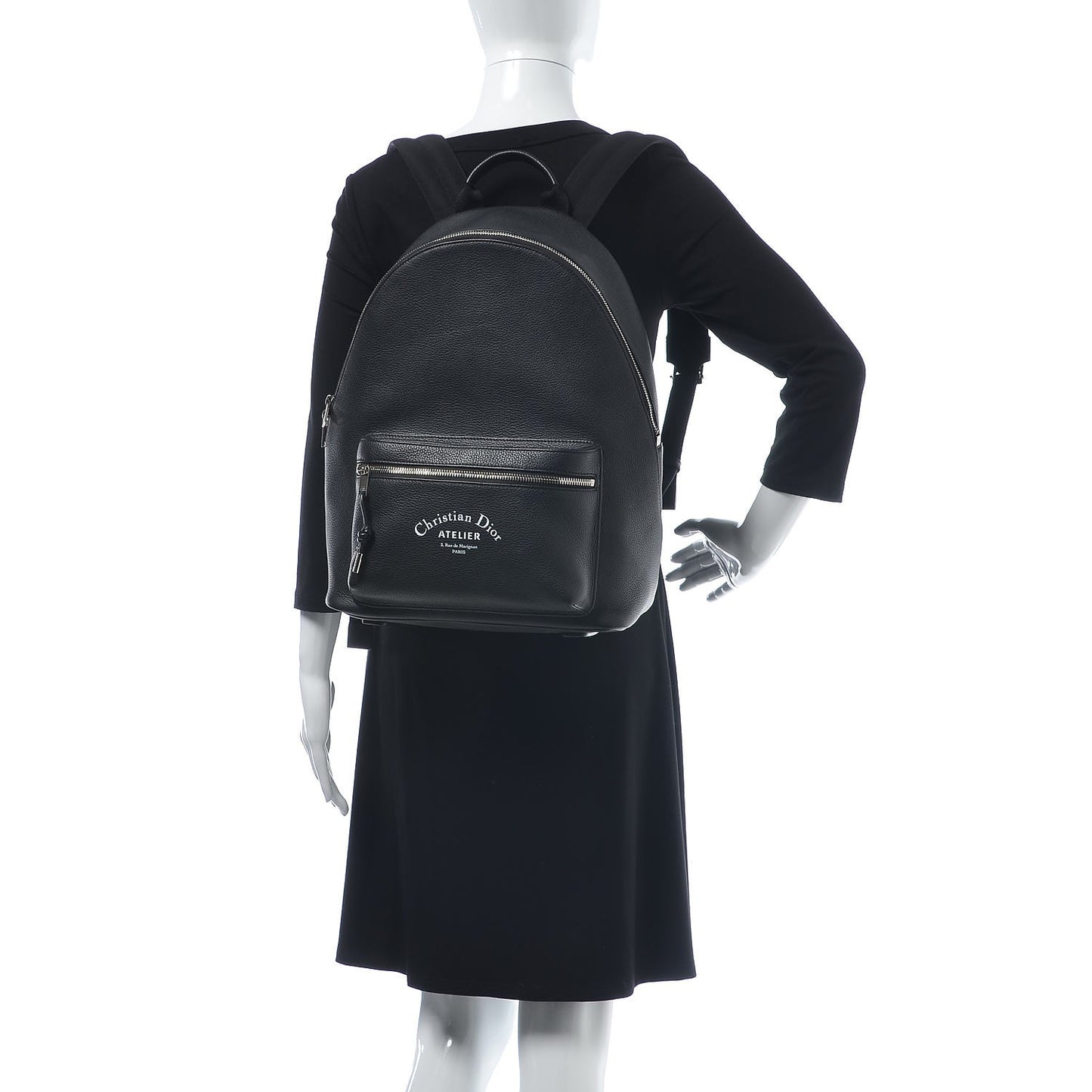 Grained Calfskin Rider Backpack Black
