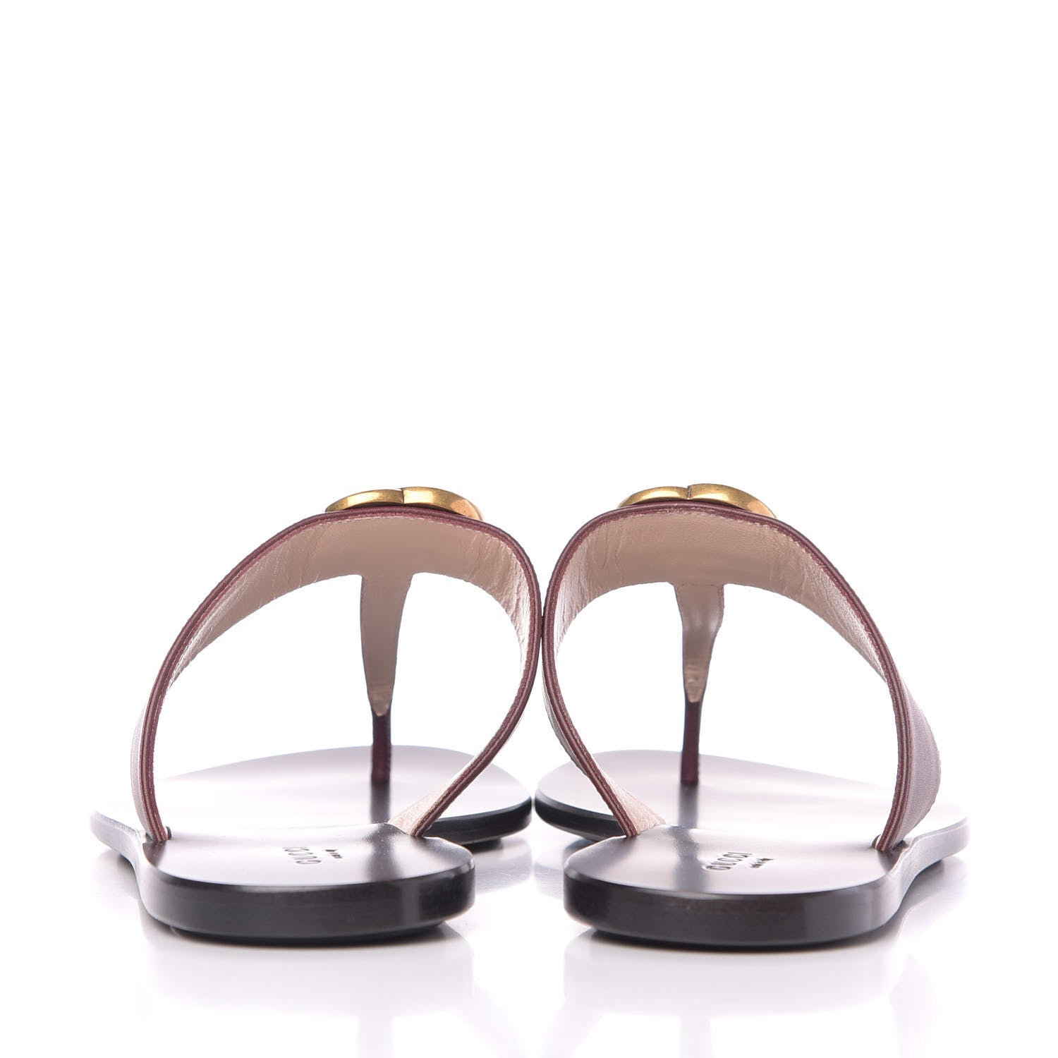 Gucci Calfskin GG Marmont Thong Sandals 38.5 Vintage Bordeaux 7 of 9