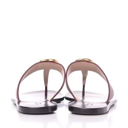 Gucci Calfskin GG Marmont Thong Sandals 38.5 Vintage Bordeaux 7 of 9