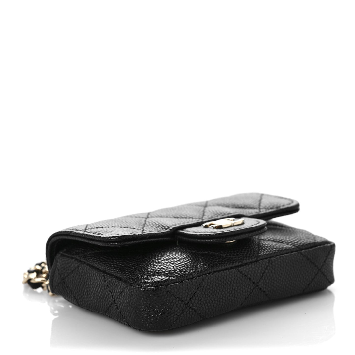 Caviar Quilted Flap Classic Belt Bag Black
