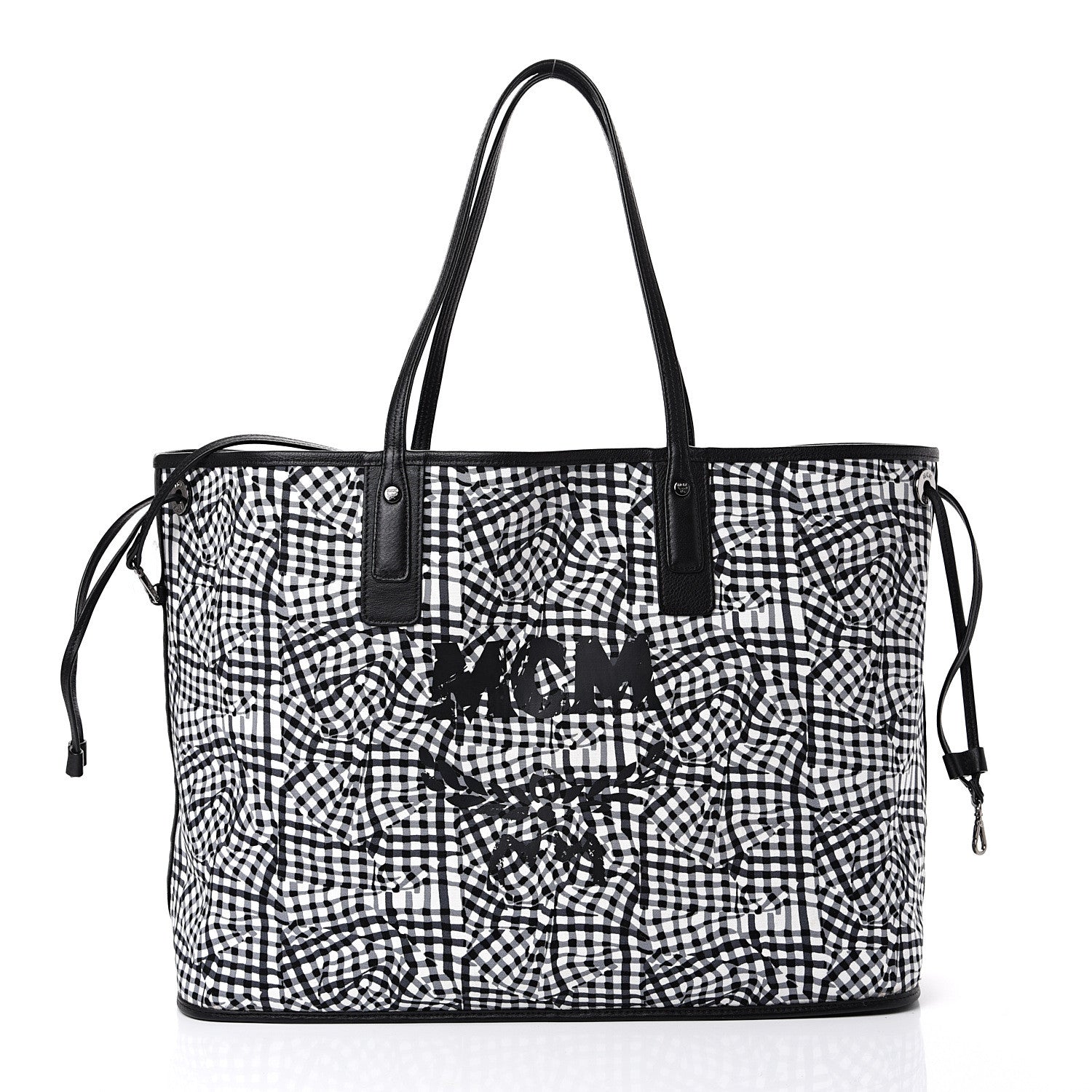 MCM Visetos Large Liz Reversible Shopper Tote Black 3 of 14