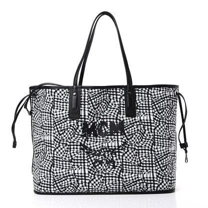 MCM Visetos Large Liz Reversible Shopper Tote Black 3 of 14