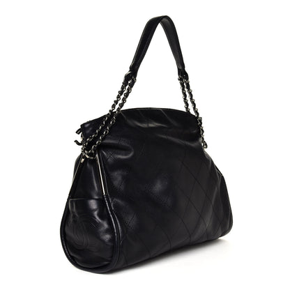 Chanel Lambskin Stitched Medium Ultimate Soft Tote Black 2 of 5
