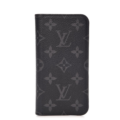 Louis Vuitton Monogram Eclipse iPhone X Folio Case 1 of 7