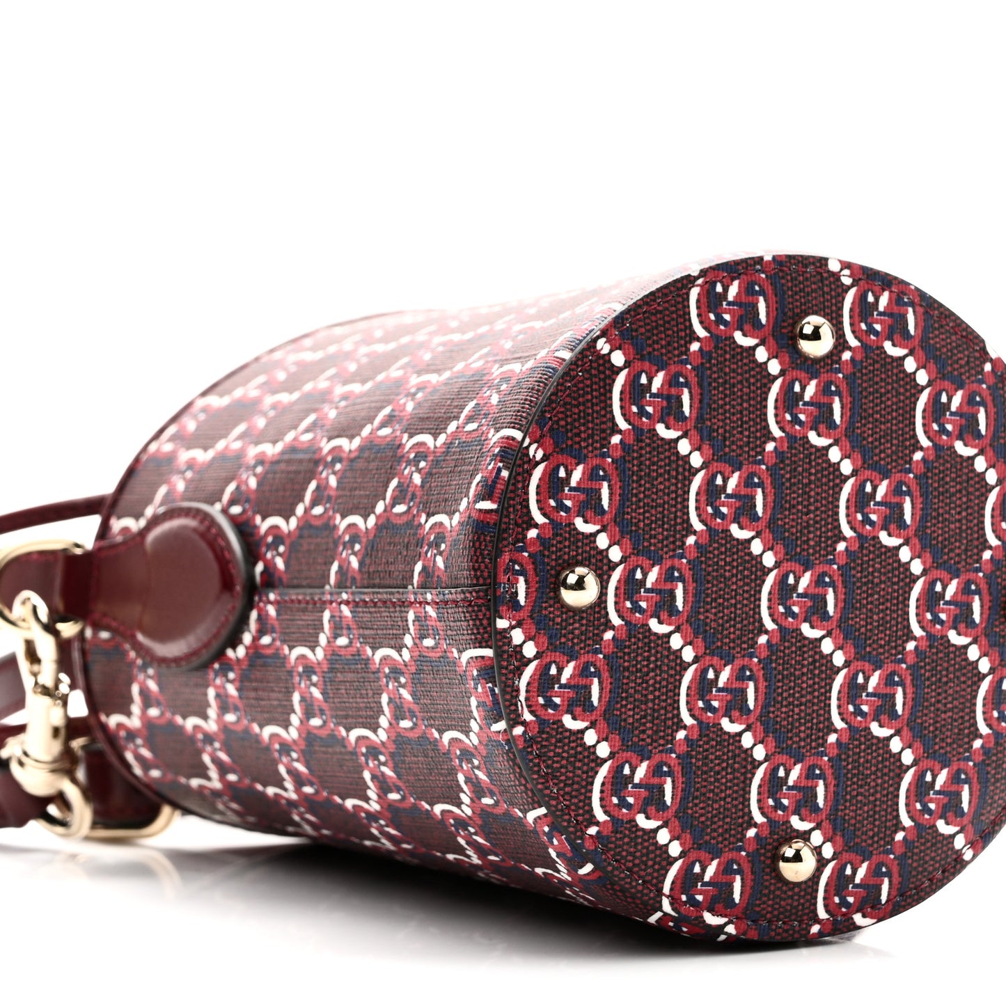 GG Shadow Monogram Mini Bucket Bag Rosso Ancora Red