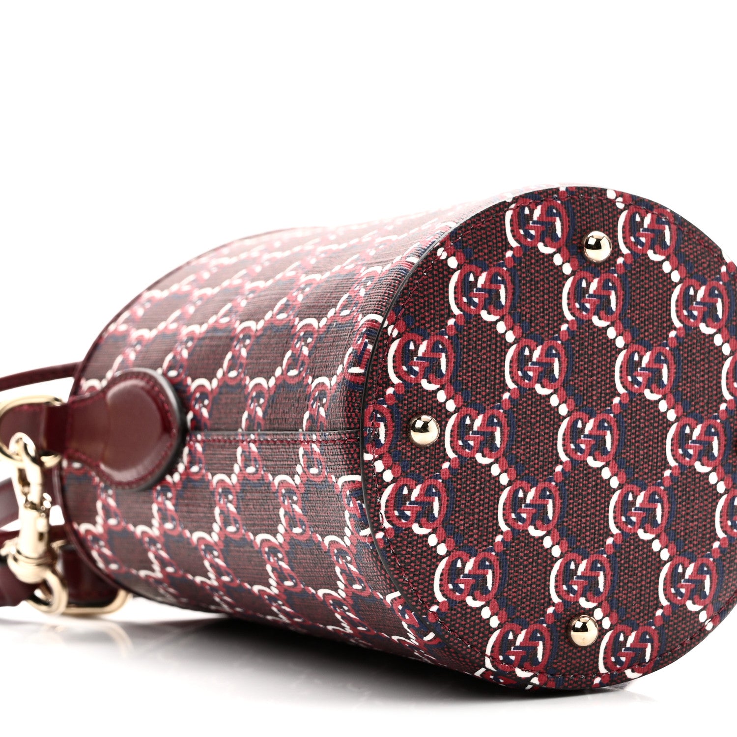 Gucci GG Shadow Monogram Mini Bucket Bag Rosso Ancora Red 8 of 9