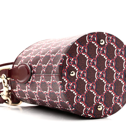 Gucci GG Shadow Monogram Mini Bucket Bag Rosso Ancora Red 8 of 9