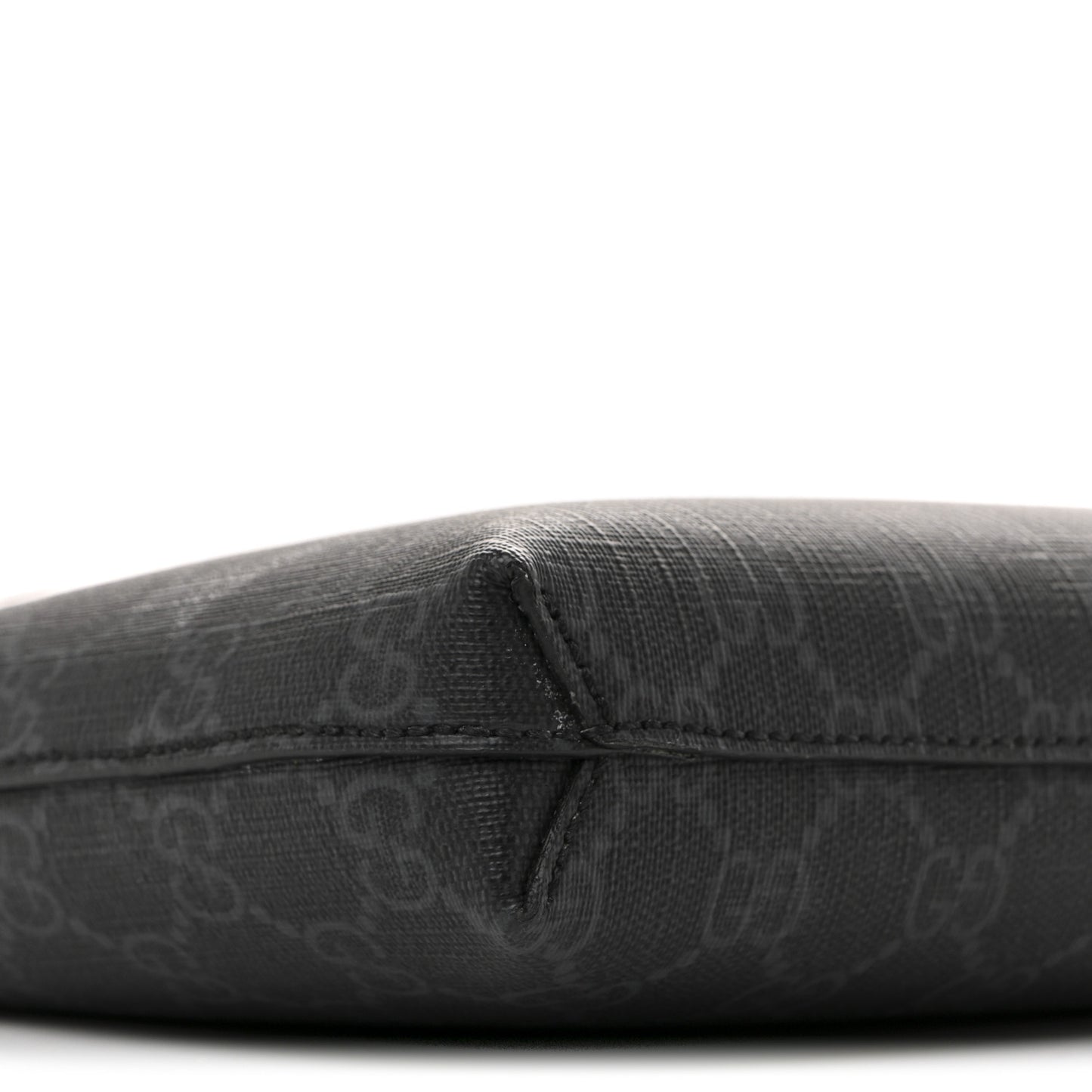 GG Supreme Monogram Azalea Calfskin Retro Interlocking G Wristlet Messenger Bag Black